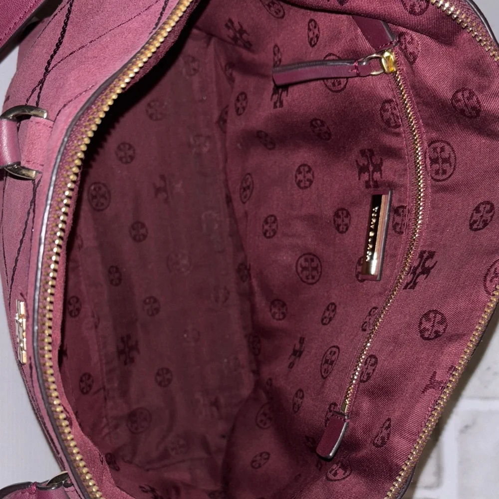 Tory Burch Suede Quilted Crossbody Bag - Picture 10 of 13